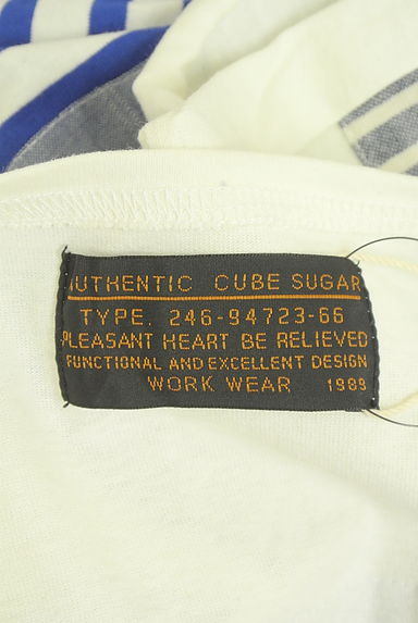 クリックで大画像表示 CUBE SUGAR(キューブシュガー)の古着「エスニック刺繍マリンボーダーTシャツ(カットソー・プルオーバー)」大画像6へ