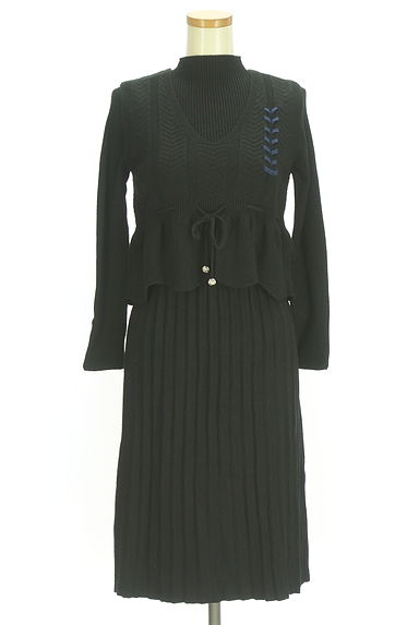 クリックで大画像表示 MISS J(ミスジェイ)の古着「ニットベスト+膝下プリーツワンピース(ツーピース(ジャケット+ワンピース))」大画像1へ