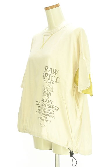 クリックで大画像表示 CUBE SUGAR(キューブシュガー)の古着「ドロストヘム配色プルオーバー(Tシャツ)」大画像3へ