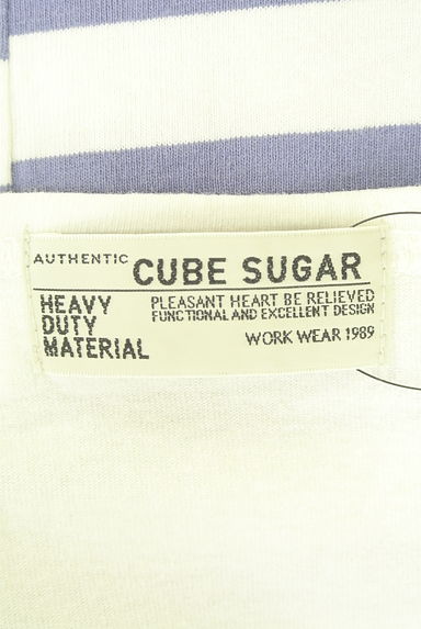 クリックで大画像表示 CUBE SUGAR(キューブシュガー)の古着「ロゴミックスボーダー柄カットソー(Tシャツ)」大画像6へ