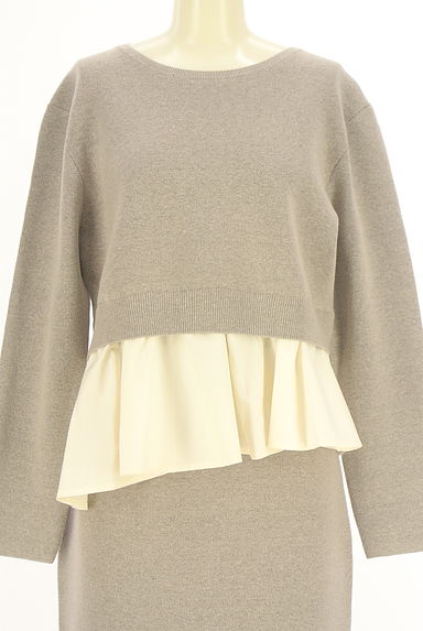 クリックで大画像表示 PROPORTION BODY DRESSING(プロポーションボディドレッシング)の古着「裾フリルニット+ロングタイトスカート(セットアップ(ジャケット+スカート))」大画像4へ