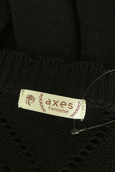 クリックで大画像表示 axes femme(アクシーズファム)の古着「パールボタン透かし編みニットカーディガン(カーディガン・ボレロ)」大画像6へ