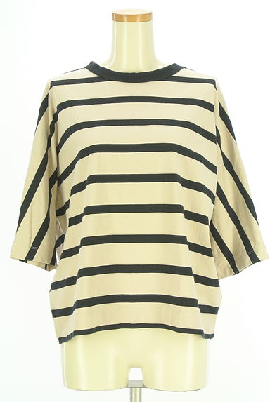 クリックで大画像表示 nop de nod(ノップドゥノッド)の古着「オーバーサイズドルマンボーダーTシャツ(Tシャツ)」大画像1へ