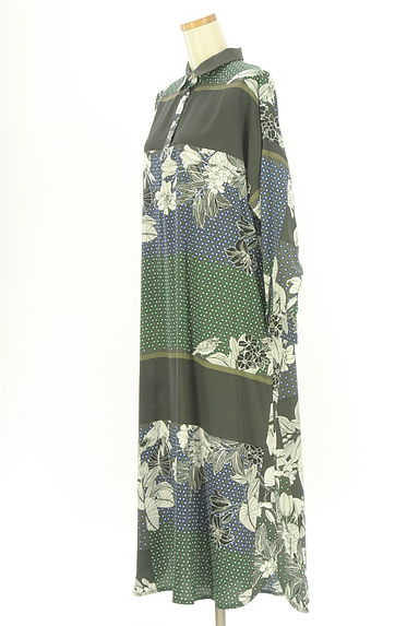 クリックで大画像表示 antiqua(アンティカ)の古着「patterntorso ドット×花柄ロングワンピ(ワンピース・チュニック)」大画像3へ