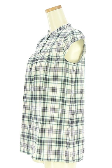 クリックで大画像表示 DO!FAMILY(ドゥファミリー)の古着「フレンチスリーブチェックブラウス(カットソー・プルオーバー)」大画像3へ