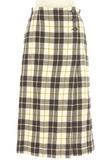 クリックで大画像表示 COMME CA(コムサ)の古着「チェック柄ウールミモレスカート(ロングスカート・マキシスカート)」大画像1へ