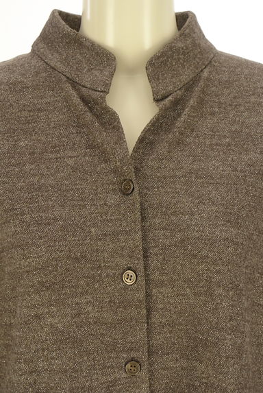 クリックで大画像表示 COMME CA(コムサ)の古着「Gabardine K.T キーネック膝丈ラメシャツワンピ(ワンピース・チュニック)」大画像4へ