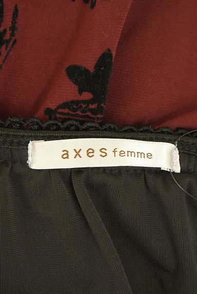 クリックで大画像表示 axes femme(アクシーズファム)の古着「フロッキープリント配色ワンピース(ワンピース・チュニック)」大画像6へ