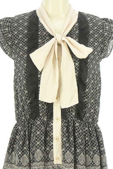 クリックで大画像表示 axes femme(アクシーズファム)の古着「ノースリ総柄シフォンワンピース(ワンピース・チュニック)」大画像4へ