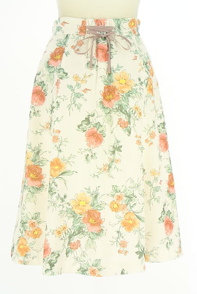 クリックで大画像表示 PROPORTION BODY DRESSING(プロポーションボディドレッシング)の古着「バックレースアップ花柄膝下スカート(ロングスカート・マキシスカート)」大画像2へ
