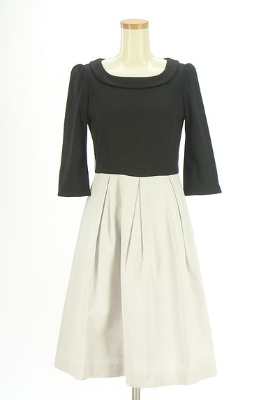 TO BE CHIC（トゥービーシック）の古着「バイカラー異素材切替膝丈ワンピース（ワンピース・チュニック）」大画像１へ