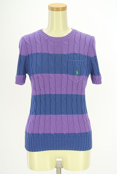 クリックで大画像表示 POLO RALPH LAUREN(ポロラルフローレン)の古着「ケーブル編みボーダーニット(ニット)」大画像1へ