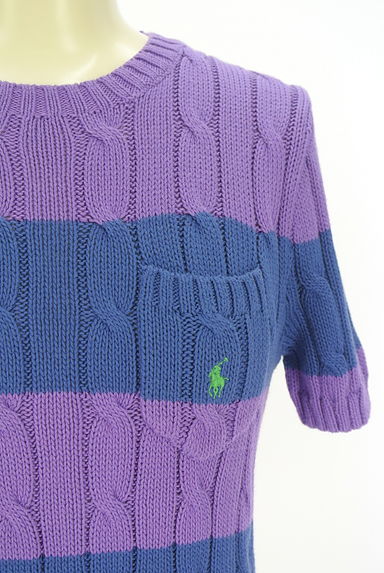 クリックで大画像表示 POLO RALPH LAUREN(ポロラルフローレン)の古着「ケーブル編みボーダーニット(ニット)」大画像4へ