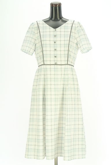 クリックで大画像表示 LAISSE PASSE(レッセパッセ)の古着「膝下丈チェック柄フレアワンピース(ワンピース・チュニック)」大画像1へ
