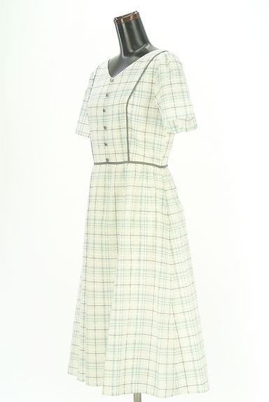 クリックで大画像表示 LAISSE PASSE(レッセパッセ)の古着「膝下丈チェック柄フレアワンピース(ワンピース・チュニック)」大画像3へ