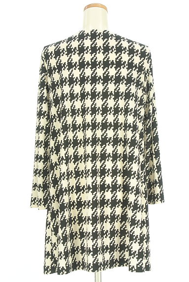 TABASA（タバサ）の古着「千鳥格子柄ノーカラーロングカーディガン（カーディガン・ボレロ）」大画像２へ