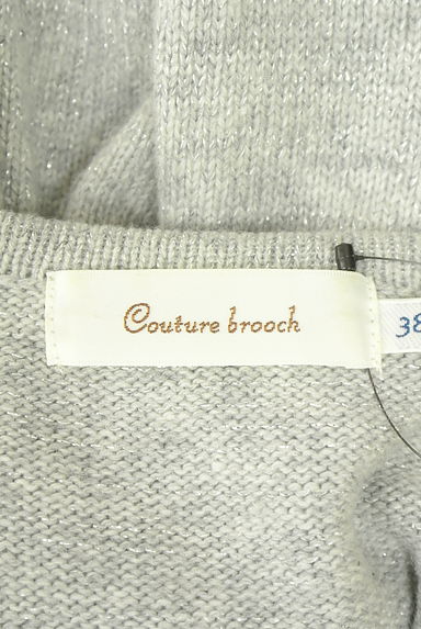 クリックで大画像表示 Couture Brooch(クチュールブローチ)の古着「パール&リボン付きケーブル編みニットトップス(ニット)」大画像6へ