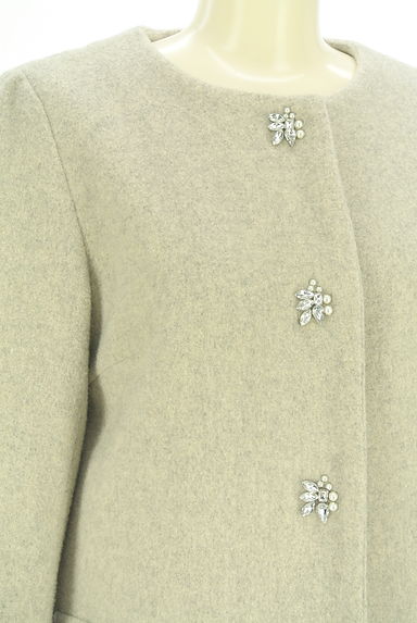 クリックで大画像表示 Couture Brooch(クチュールブローチ)の古着「ビジュー飾りボタン付きノーカラーコート(コート)」大画像4へ