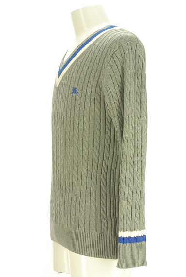クリックで大画像表示 BURBERRY BLACK LABEL(バーバリーブラックレーベル)の古着「配色ラインケーブルニット(ニット)」大画像3へ