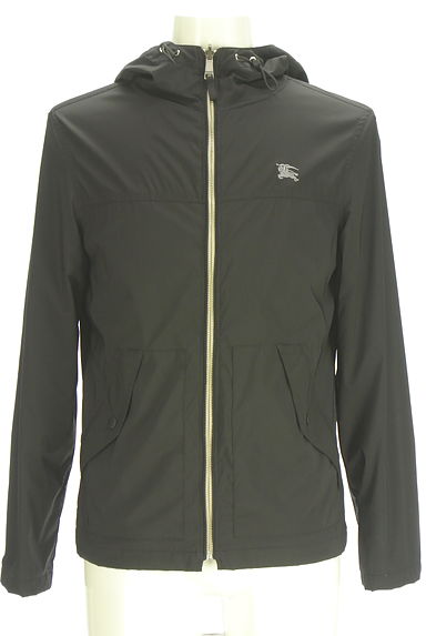 クリックで大画像表示 BURBERRY BLACK LABEL(バーバリーブラックレーベル)の古着「黒無地×グレーボーダーリバーシブルパーカー(ブルゾン・スタジャン)」大画像1へ