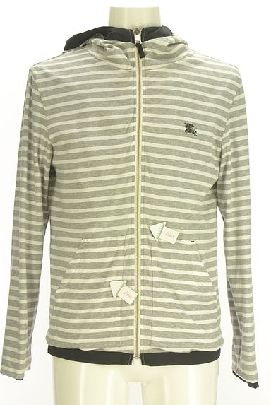 クリックで大画像表示 BURBERRY BLACK LABEL(バーバリーブラックレーベル)の古着「黒無地×グレーボーダーリバーシブルパーカー(ブルゾン・スタジャン)」大画像3へ