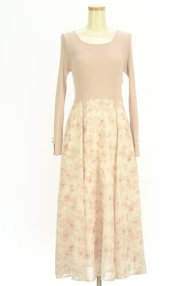 MISCH MASCH（ミッシュマッシュ）の古着「リブニット×花柄シフォンロングワンピース（ワンピース・チュニック）」大画像１へ