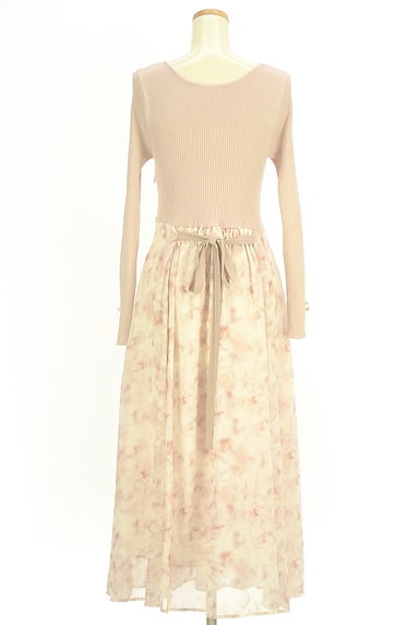MISCH MASCH（ミッシュマッシュ）の古着「リブニット×花柄シフォンロングワンピース（ワンピース・チュニック）」大画像２へ