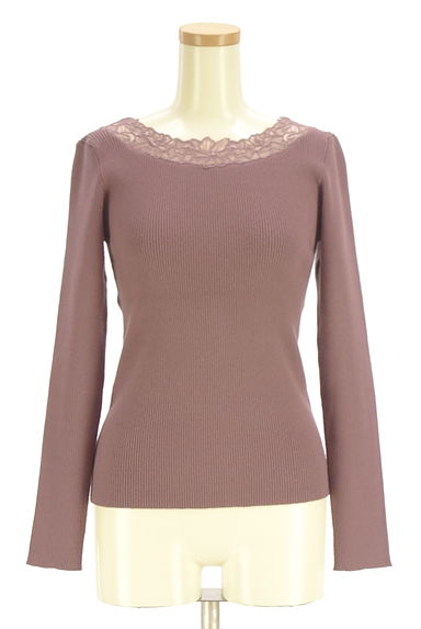クリックで大画像表示 PROPORTION BODY DRESSING(プロポーションボディドレッシング)の古着「刺繍レース襟リブニットトップス(ニット)」大画像1へ