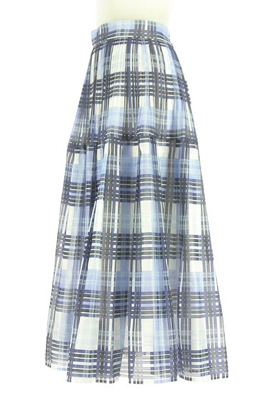 クリックで大画像表示 JUSGLITTY(ジャスグリッティー)の古着「チェック柄プリーツシアーロングスカート(ロングスカート・マキシスカート)」大画像3へ