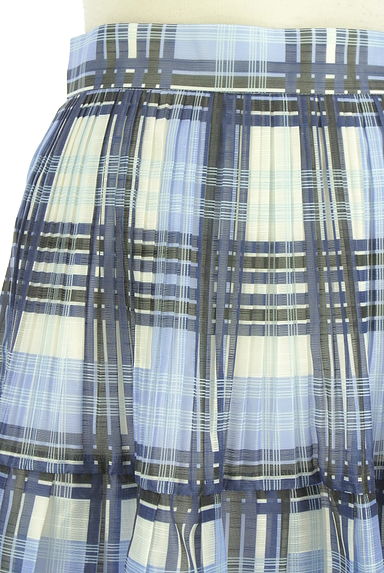 クリックで大画像表示 JUSGLITTY(ジャスグリッティー)の古着「チェック柄プリーツシアーロングスカート(ロングスカート・マキシスカート)」大画像4へ