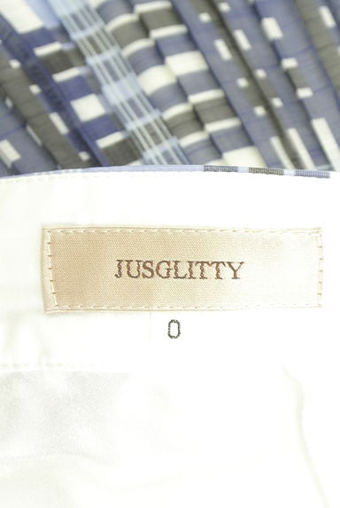 クリックで大画像表示 JUSGLITTY(ジャスグリッティー)の古着「チェック柄プリーツシアーロングスカート(ロングスカート・マキシスカート)」大画像6へ