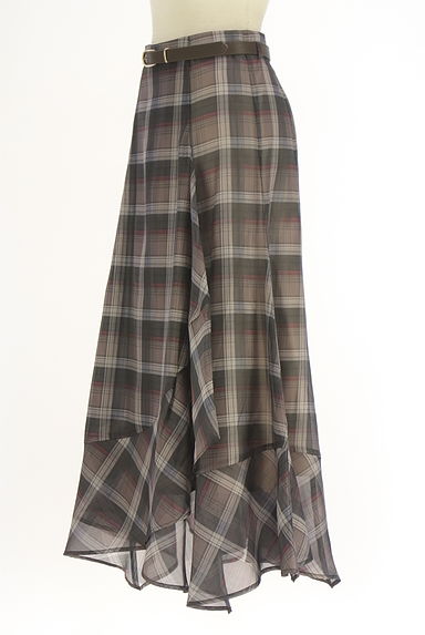 クリックで大画像表示 Apuweiser riche(アプワイザーリッシェ)の古着「チェック柄ロングシアースカート(ロングスカート・マキシスカート)」大画像3へ
