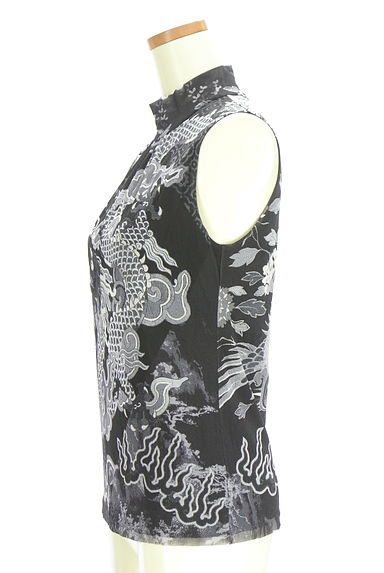 クリックで大画像表示 VIVIENNE TAM(ヴィヴィアンタム)の古着「ハイネックストレッチチュールブラウス(カットソー・プルオーバー)」大画像3へ