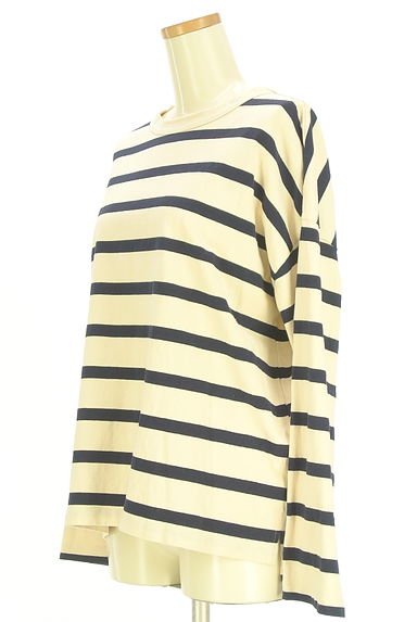 クリックで大画像表示 nop de nod(ノップドゥノッド)の古着「ボーダー柄オーバーロングTシャツ(カットソー・プルオーバー)」大画像3へ