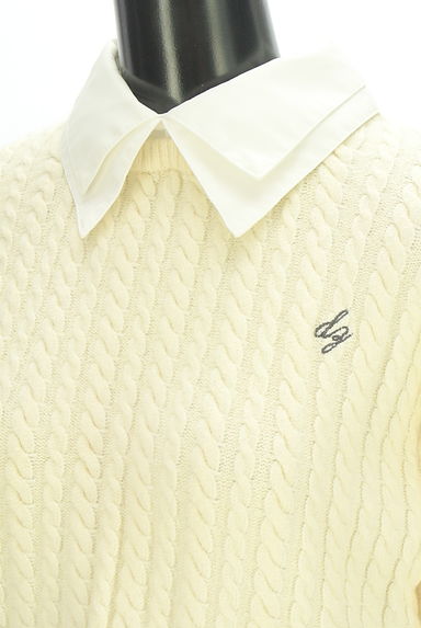 クリックで大画像表示 dazzlin(ダズリン)の古着「ダブル付け襟ケーブルニット(ニット)」大画像4へ