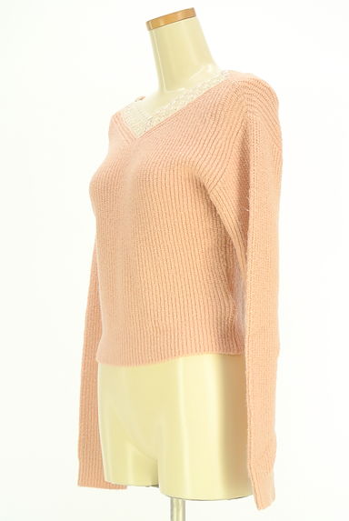 クリックで大画像表示 LAISSE PASSE(レッセパッセ)の古着「レースVネックリブニット(ニット)」大画像3へ