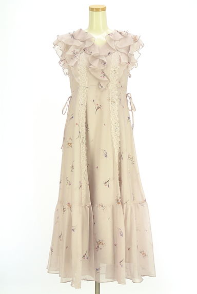 クリックで大画像表示 Apuweiser riche(アプワイザーリッシェ)の古着「ノースリフラワーフレアワンピース(ワンピース・チュニック)」大画像1へ