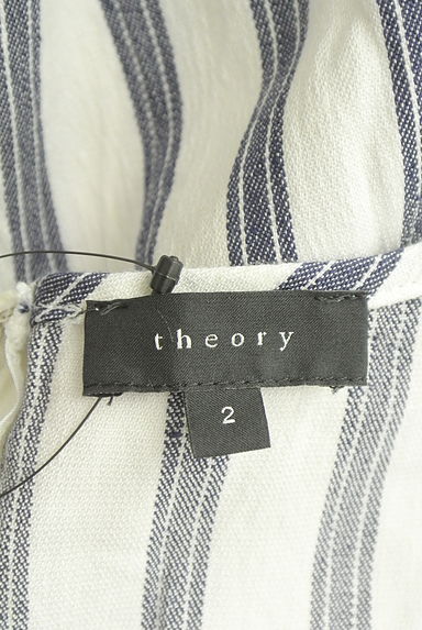 クリックで大画像表示 Theory(セオリー)の古着「リネン混ストライプ膝丈ワンピース(ワンピース・チュニック)」大画像6へ