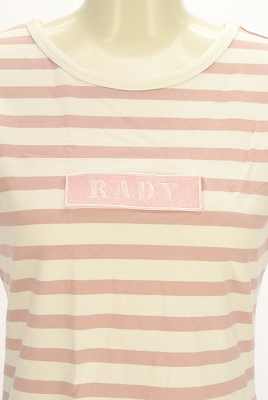 クリックで大画像表示 Rady(レディ)の古着「ボックスロゴワッペン半袖ボーダー柄Tシャツ(Tシャツ)」大画像4へ