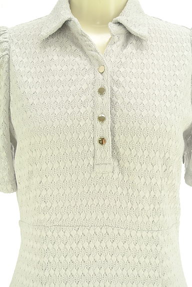 クリックで大画像表示 PROPORTION BODY DRESSING(プロポーションボディドレッシング)の古着「ギャザーパフスリーブロングニットワンピ(ワンピース・チュニック)」大画像4へ