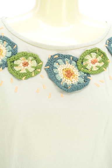 クリックで大画像表示 Jocomomola(ホコモモラ)の古着「半袖刺繍入りカットソー(カットソー・プルオーバー)」大画像4へ