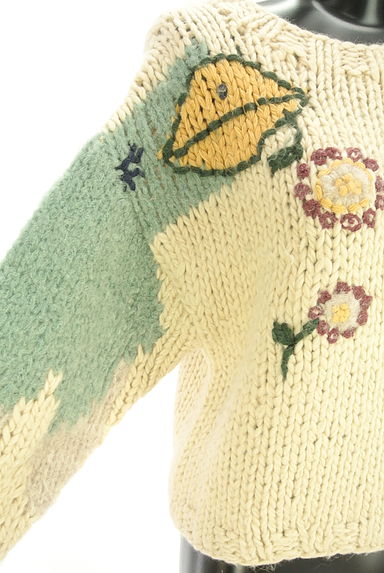 クリックで大画像表示 Jocomomola(ホコモモラ)の古着「刺繍入り配色ニットトップス(セーター)」大画像4へ