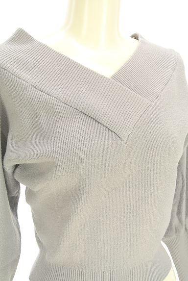 クリックで大画像表示 dazzlin(ダズリン)の古着「クロスリブVネックニットトップス(ニット)」大画像4へ