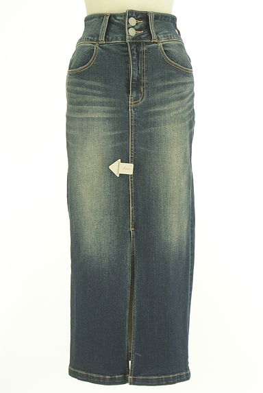 AZUL BY MOUSSY（アズールバイマウジー）の古着「ウォッシュド加工ストレッチデニムスカート（ロングスカート・マキシスカート）」大画像４へ